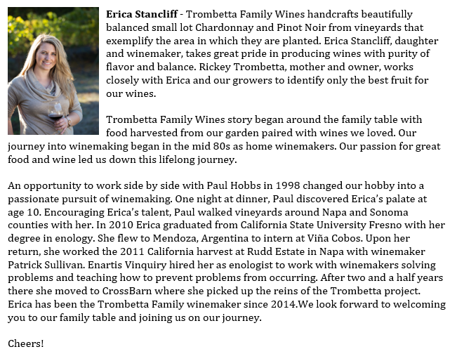 Erica Stancliff Winemaker bio