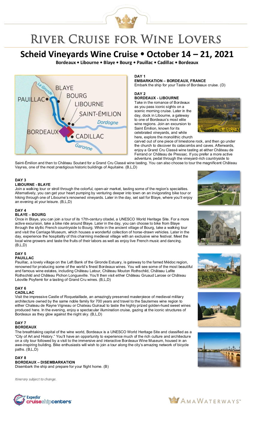 Itinerary - Scheid 2021 Bordeaux