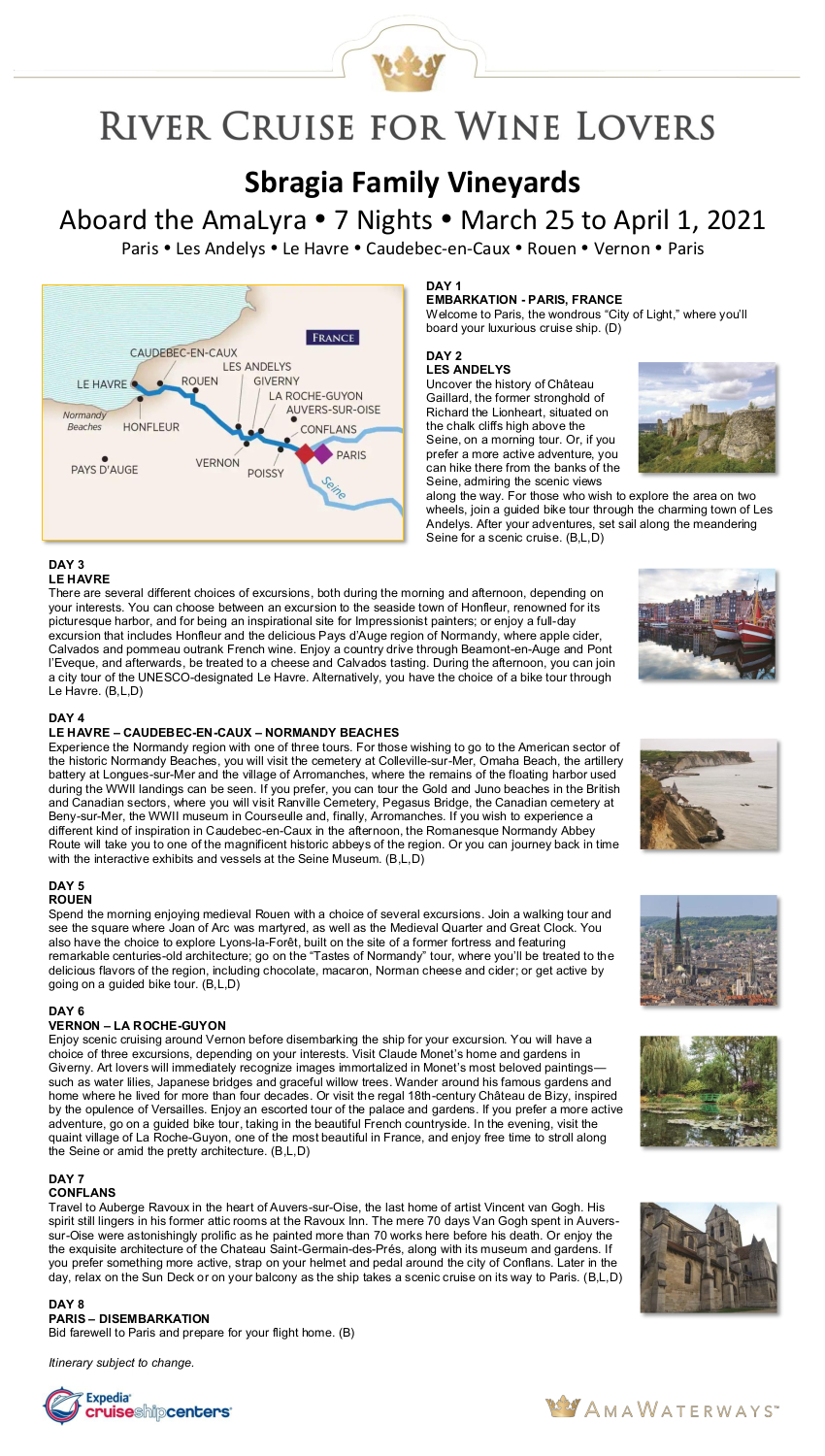 Itinerary - Sbragia 2021 Paris-Normandy