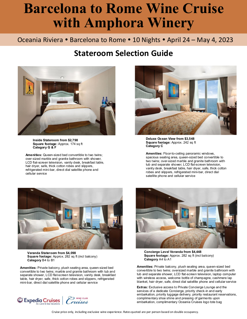 Stateroom Selection Guide - Amphora 2023 1